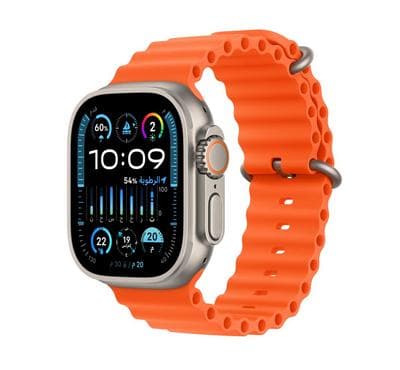 Apple Watch Ultra 2 GPS + Cellular, 49mm Titanium Case with Orange Ocean Band