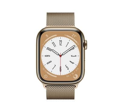 Apple Watch Series 8 GPS + Cellular 45mm Gold Case with Gold Milanese Loop