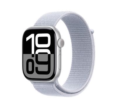 صورة المنتج Apple Watch Series 10 GPS 46MM Silver Aluminium Case with Blue Cloud Sport Loop