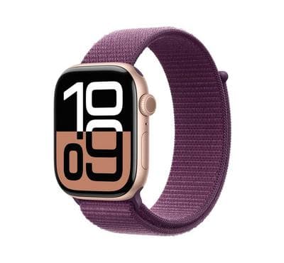 صورة المنتج Apple Watch Series 10 GPS + Cellular 46MM Rose Gold Aluminium Case with Plum Sport Loop