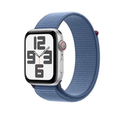 صورة المنتج Apple Watch SE GPS + Cellular 44mm Silver Aluminium Case with Winter Blue Sport Loop