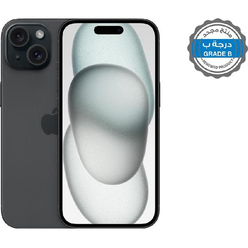 Apple iPhone 15 256 GB Black Renewed Grade B - Jarir Bookstore KSA product photo