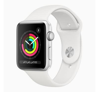 Apple Watch Series 3 GPS, 42mm Silver Aluminium Case with White Sport Band