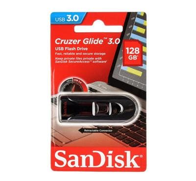 SanDisk 128GB Glide Flash Drive Black