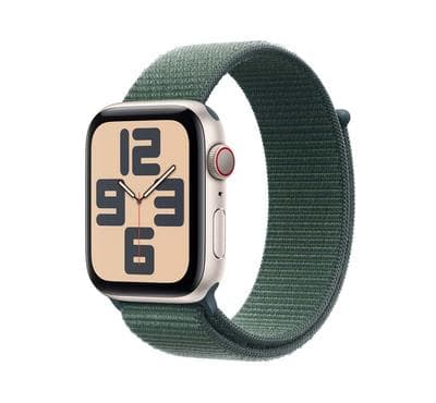 Apple Watch SE GPS + Cellular 44MM Starlight Aluminium Case with Lake Green Sport Loop product photo
