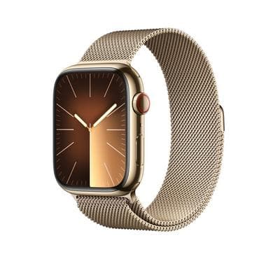 Apple Watch Series 9 GPS + Cellular 41mm Gold Stainless Steel Case with Gold Milanese Loop product photo