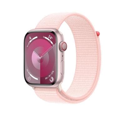 Apple Watch Series 9 GPS + Cellular 45mm Pink Aluminium Case with Light Pink Sport Loop product photo