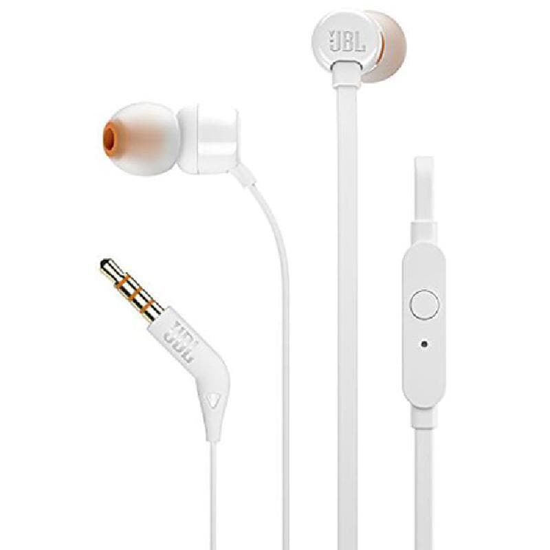 JBL Tune 110 In-Ear Earphones Wired White - Jarir Bookstore KSA