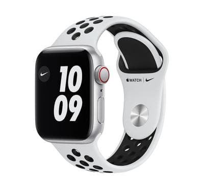 Apple Watch Nike SE GPS + Cellular, 40MM Silver Aluminium Case with Pure Platinum/Black Nike Sport B product photo