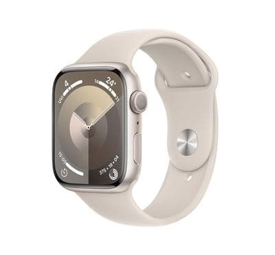 صورة المنتج Apple Watch Series 9 GPS 41mm Starlight Aluminium Case with Starlight Sport Band - S/M