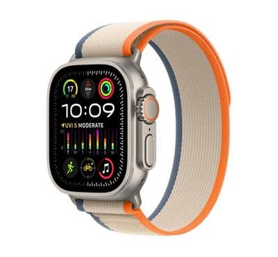 صورة المنتج Apple Watch Ultra 2 GPS + Cellular, 49mm Titanium Case with Orange/Beige Trail Loop - S/M