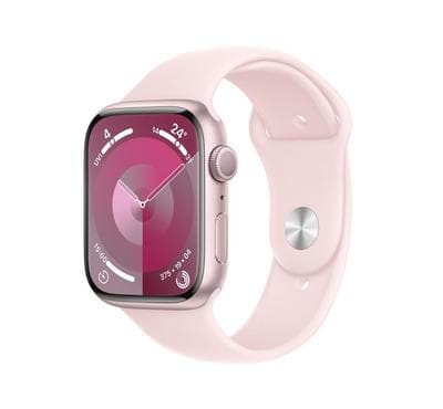 صورة المنتج Apple Watch Series 9 GPS 45mm Pink Aluminium Case with Light Pink Sport Band - M/L