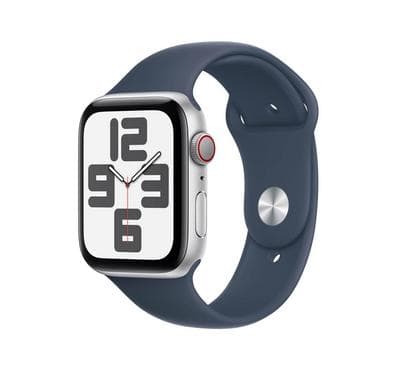صورة المنتج Apple Watch SE GPS + Cellular 44mm Silver Aluminium Case with Storm Blue Sport Band,M/L