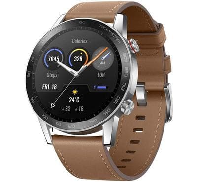 HONOR Magic Watch 2, 46MM with Stainless Steel Dial, Flex Brown