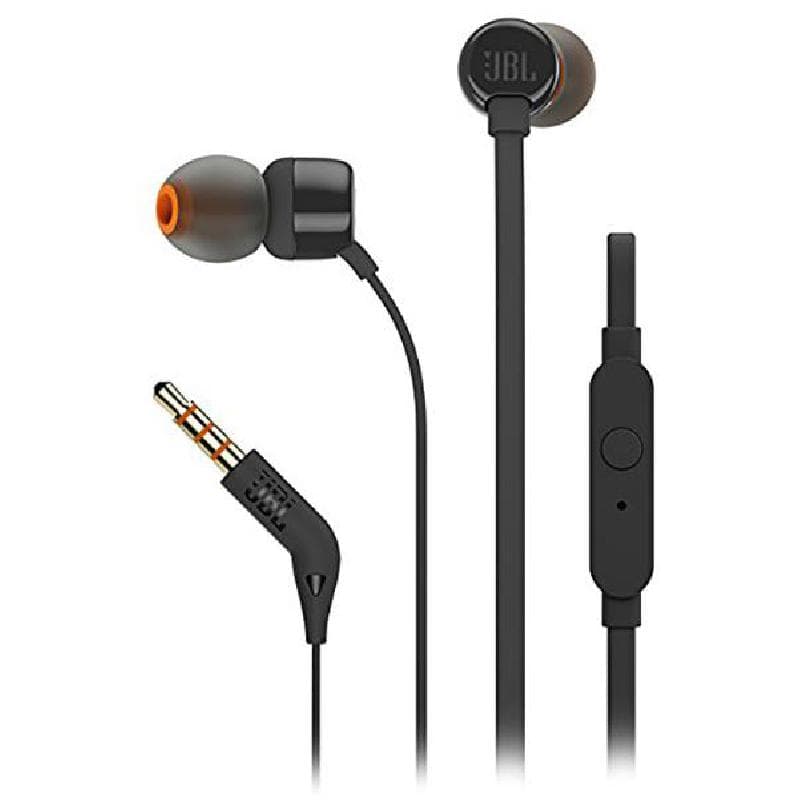 JBL Tune 110 In-Ear Earphones Wired Black - Jarir Bookstore KSA